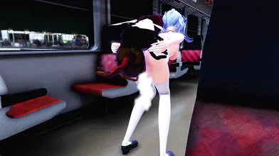 Watch as Ganyu and an insect get wild in a train caboose!