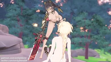 Dehya Gets Creamed by a Huge Monster Cock