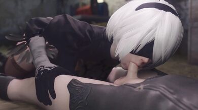 The Nier Automata 4K cam show with a blowjob