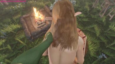 The Orc and Elf, together on the table with Lewd Melissa