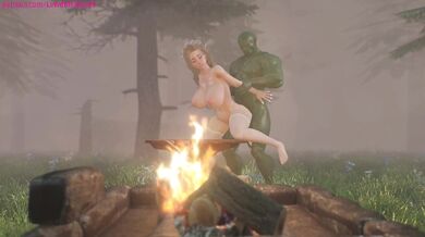 The Orc and Elf, together on the table with Lewd Melissa