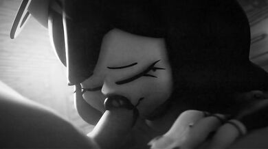 WATCH: Alice, the innocent angel, gives a sensual BLOWJOB in black and white