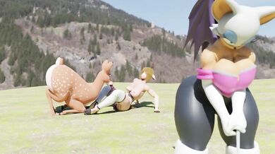 Golf swings with pleasure while blowing on a juicy cock