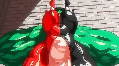 Watch as Harley Quinn is taken by the Hulk in a NTR scene with angelauxe!