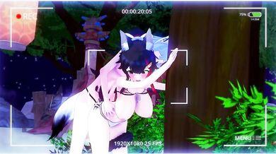 The wolf and her pack of feline girls, Mio and Fubuki, take on the forest