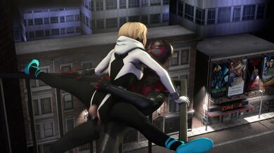 Rated XXX: Gwen and Miles have a threesome with Stacy in the Spiderman universe