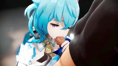 Ganyu gets blown by Blowjob Genshin in a hardcore oral sex MMD 3D compilation with all colors!