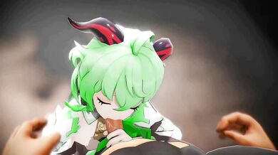 Ganyu gets blown by Blowjob Genshin in a hardcore oral sex MMD 3D compilation with all colors!