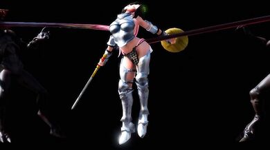 A maidens chest crushed in a fierce battle