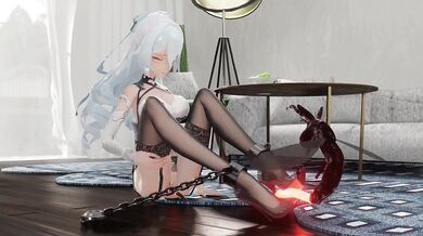 Horny Mistress Bronya and her pet dog Miaoshaquan getting fucked by giant insects in a dirty backyard!