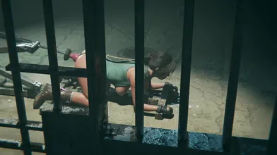 Watch Lara get caught in the wild with her panties down as she tries to escape from a pack of hungry wolves