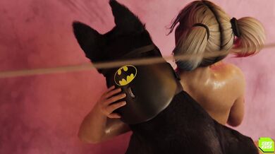 Harley Quinn, Tied and Teased by Ace the Bat-Hound (No Music) - SaintBandit69