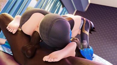 Watch Tracer and Bubble bounce their asses on the Black Cadets cock in 4k quality