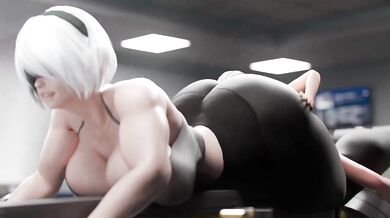 Giantess 2B is looking for a ScragBoy to help with her gym training routine, will you be the one to help her?