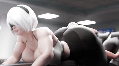 Giantess 2B is looking for a ScragBoy to help with her gym training routine, will you be the one to help her?