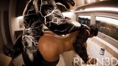 Rio Morales takes a Dirty Doggy Style ride on Venom the giant monster pornstar!