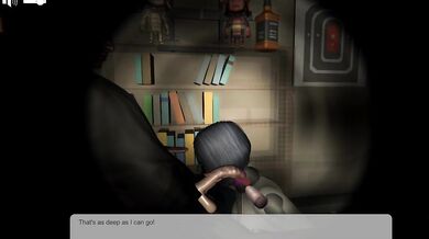 A young woman is seen sucking on a large dildo shaped like an X-Ray machine, while staring at the camera with lust in her eyes