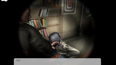 A young woman is seen sucking on a large dildo shaped like an X-Ray machine, while staring at the camera with lust in her eyes