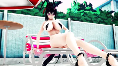 Rebecca Loves Poolside Bugs: Highschool DxD Variant with Rias and Akeno