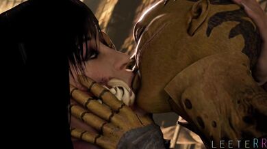 Mortal Kombat babes Milena and Kitana share a passionate kiss in the heat of battle, but who will come out on top?