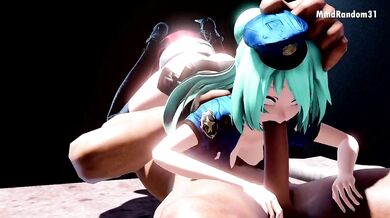 Sneaky Miku is in trouble for being caught with her panties down by a dominating cop lady who isnt afraid to use her authority!