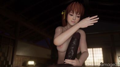 As Kasumi teases in her black laced lingerie, she begins to drain the energy from your 3D draining mind