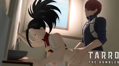 Yaoyorozu and Todoroki take a break in the bathroom, but things get heated with a little help from Rambler