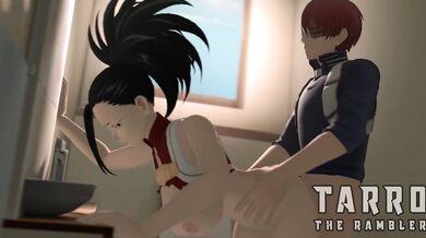 Yaoyorozu and Todoroki take a break in the bathroom, but things get heated with a little help from Rambler