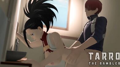 Yaoyorozu and Todoroki take a break in the bathroom, but things get heated with a little help from Rambler