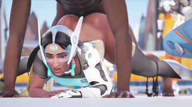 Watch Symmetra and her bulldog Blacked get banged by Cawneil in a no-woman-allowed porn video