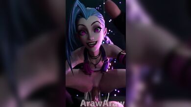 The sexy Jinx mounts her normal dildo while moaning loudly in this raw and uncut ARAWARAW hentai PORN video