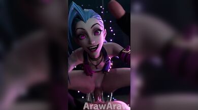 The sexy Jinx mounts her normal dildo while moaning loudly in this raw and uncut ARAWARAW hentai PORN video