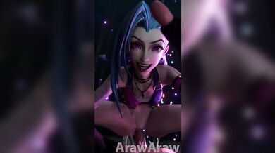 The sexy Jinx mounts her normal dildo while moaning loudly in this raw and uncut ARAWARAW hentai PORN video