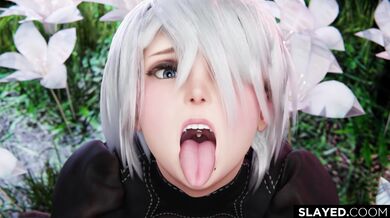 NeiR 2B Automouthful 4K Slayed (With a mouth full of cum)