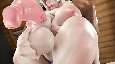 Brown Futa Full Nelson: A Pink and White Futanari Pleasure