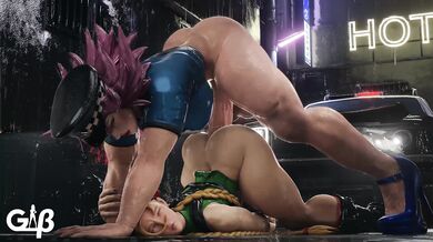 Watch hot amazonian chick, General Butch, get her big oiled tits sucked off by a horny dwarf with a huge cock in this hentai porn video