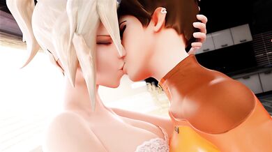 Overwatchs Sexiest Agents: Mercy and Tracers Passionate Kiss