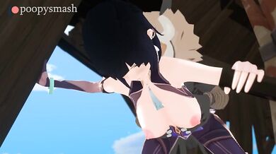 Hilarity ensues as Yelan is seduced by the seductive curse of Hilichurl from behind