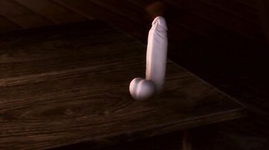 Mavis the Dildo Queen uses her trusty toy on a lucky man in the shower!