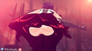 In this porn movie, a mysterious demon and his partner Kafka engage in a steamy sex scene with their victim who is restrained by her giant ass dildo