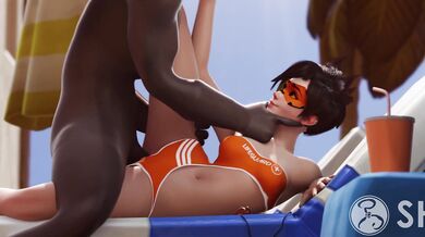 Tracer’s side job as a lifeguard (Blacked) [Shadylewds]