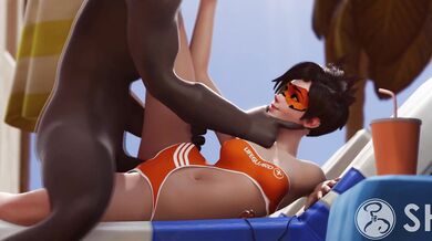 Tracer’s side job as a lifeguard (Blacked) [Shadylewds]