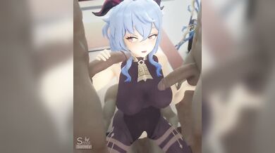 Twin Hand Job Massage Ride with Ganyu