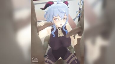 Twin Hand Job Massage Ride with Ganyu