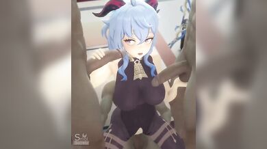 Twin Hand Job Massage Ride with Ganyu