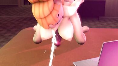 The Futa Cherry Jubilee with her Mini-Me Futa Aunt Orange and Black Jr