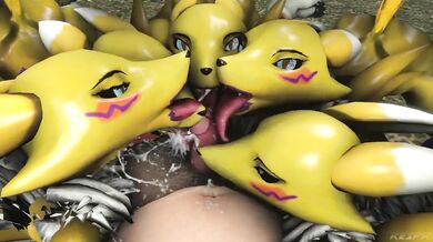 Supersize My Tentacles! Kesprs Quintuple Renamon POV Loop