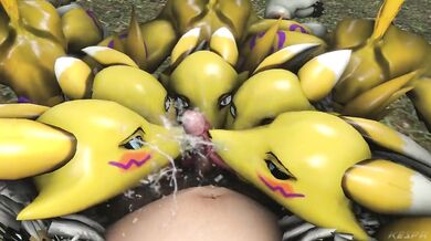 Supersize My Tentacles! Kesprs Quintuple Renamon POV Loop