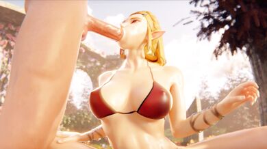Watch as Princess Zelda strips down to her sexy bikini and gets ravaged by the mythical creature Megaera in this 4k HD Hentai PORN video!