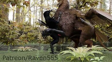 Raven gets dominated by a gay gryphon in this erotic hentai porn video